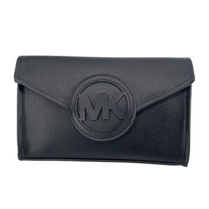 Michael MICHAEL KORS Women’s Black Leather Logo Crossbody Buckle Belt Bag L/XL